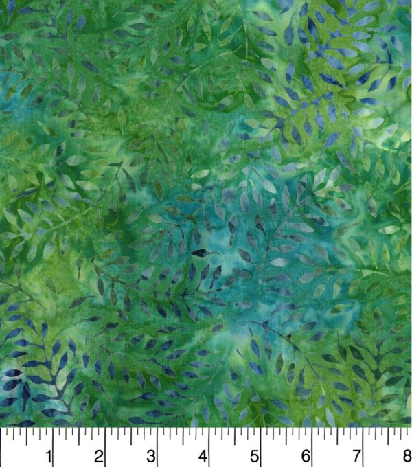 Legacy Studio Batik Cotton Fabric Green Leaves - Image 2