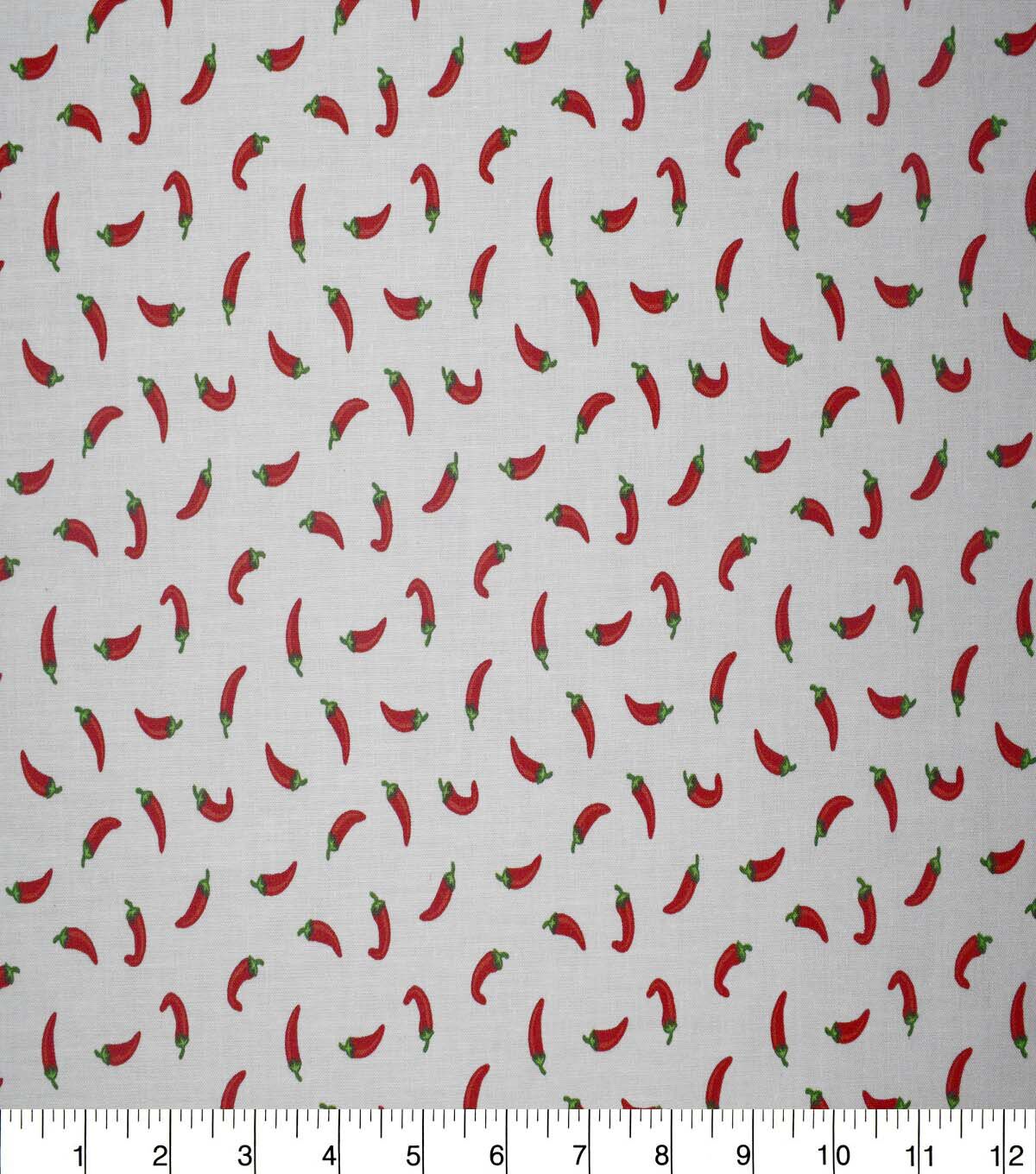 Garden Peppers on White Cotton Fabric by Quilter s Showcase - Image 2