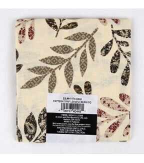 18 x 20 Leaves on Cream Cotton Fabric Quarter 1pc by Keepsake Calico - Image 2