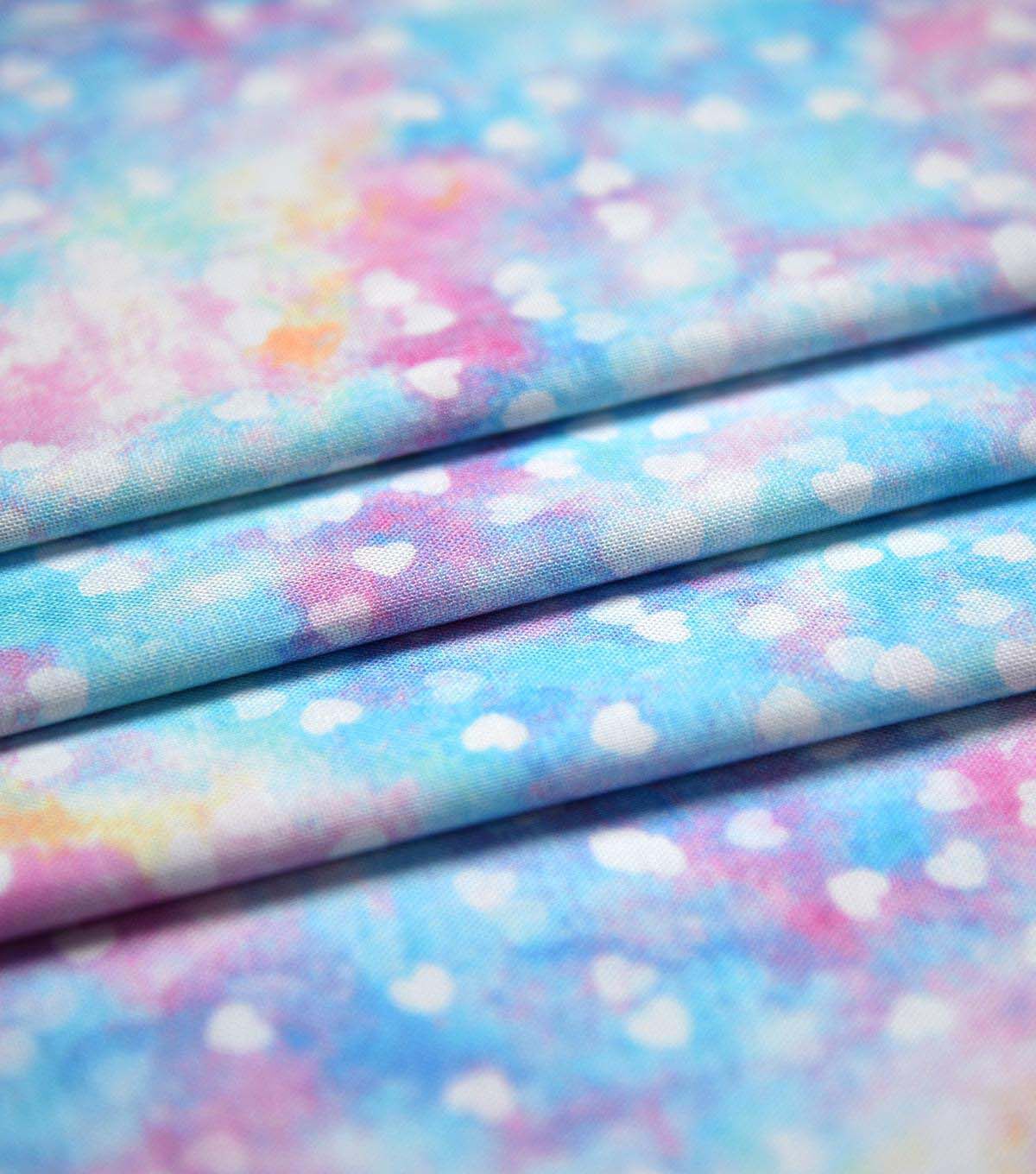 Hearts on Blue Pink Cotton Fabric by Keepsake Calico - Image 3