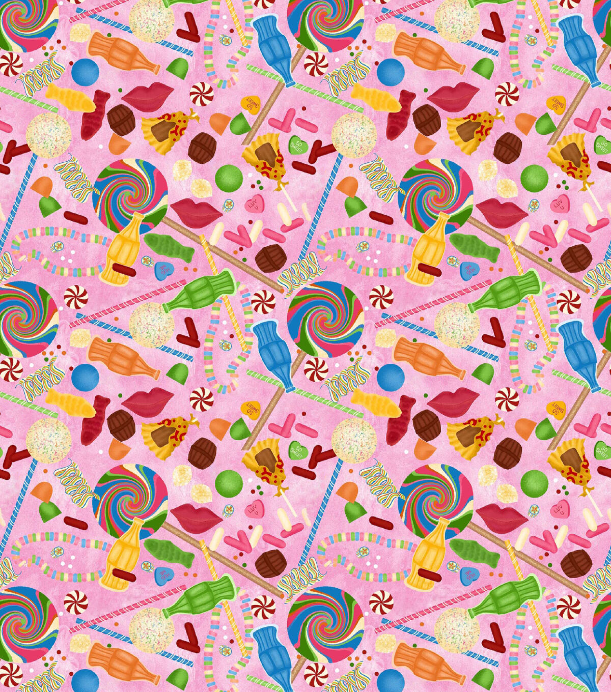 Springs Creative Sweet Tooth on Pink Novelty Cotton Fabric - Image 2