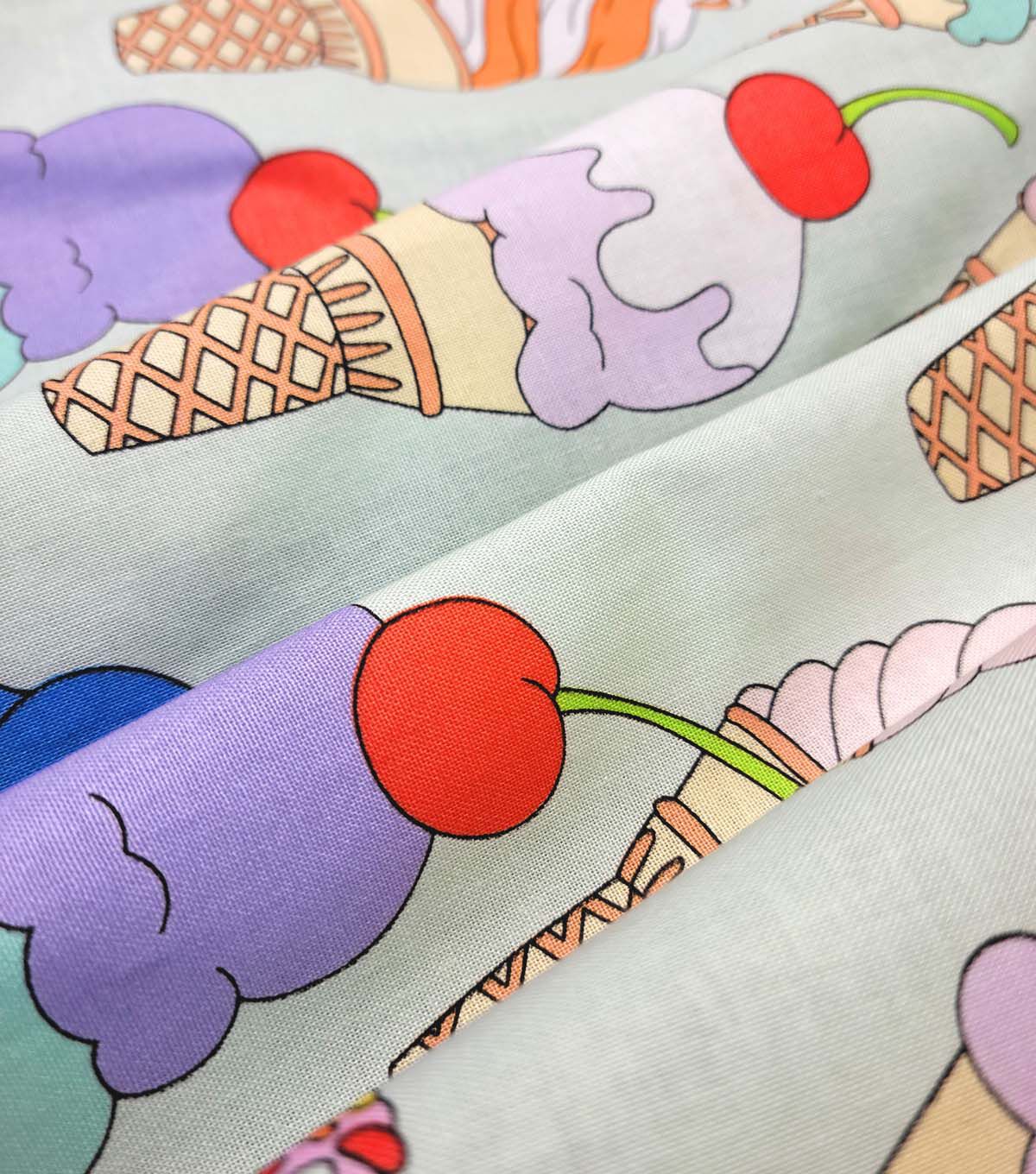 Alexander Henry Soft Serve Ice Cream on Light Blue Premium Cotton Fabric - Image 3