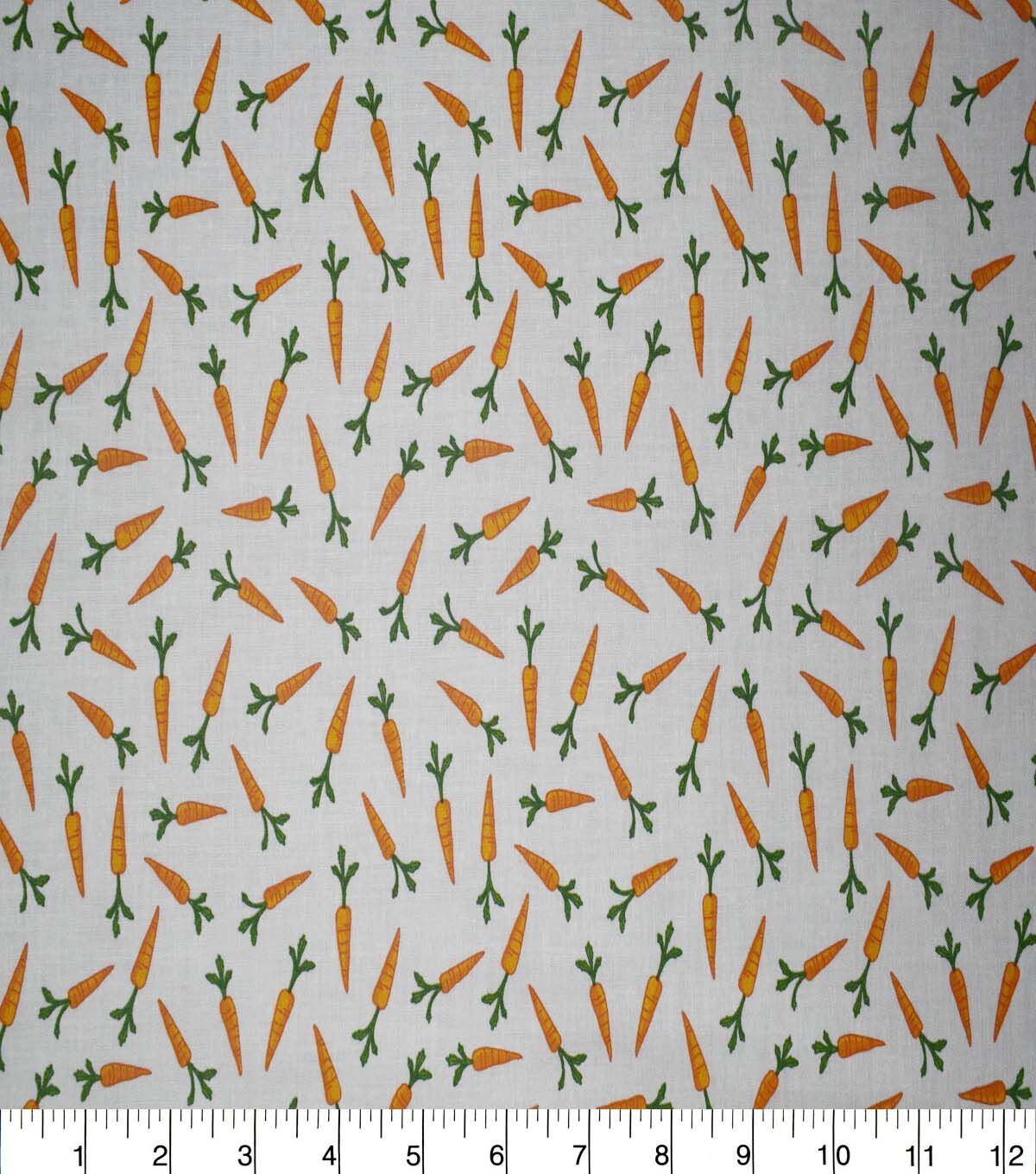 Garden Carrots on White Cotton Fabric by Quilter s Showcase - Image 2
