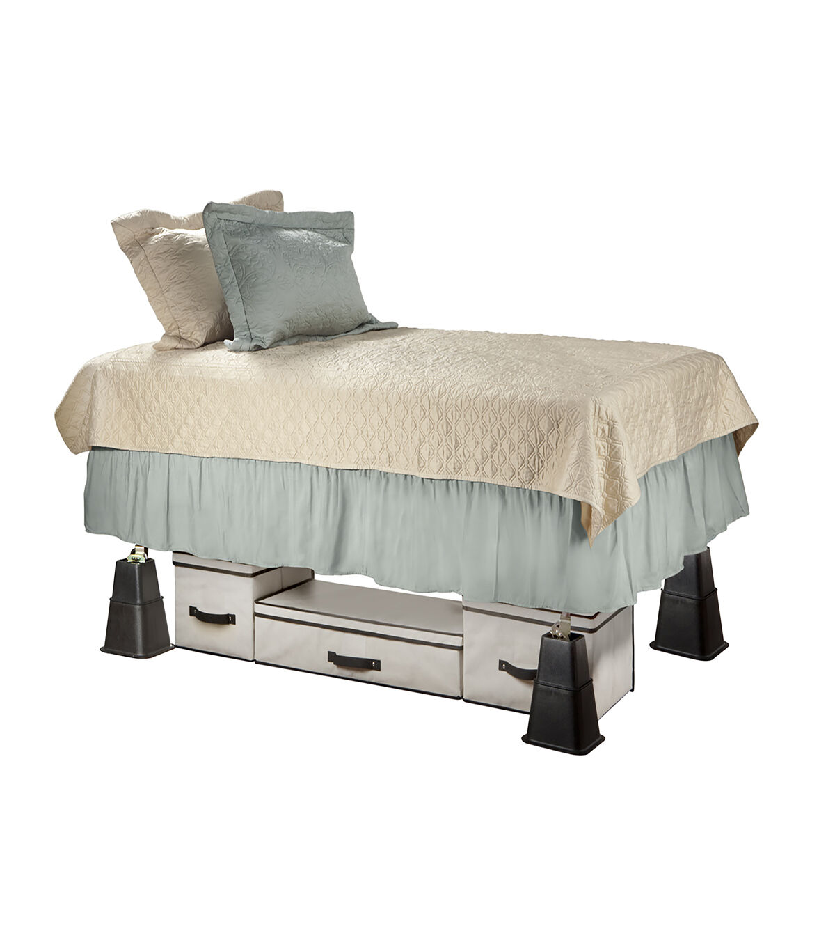 Simplify 8 Black Adjustable Bed Risers 8pk - Image 3