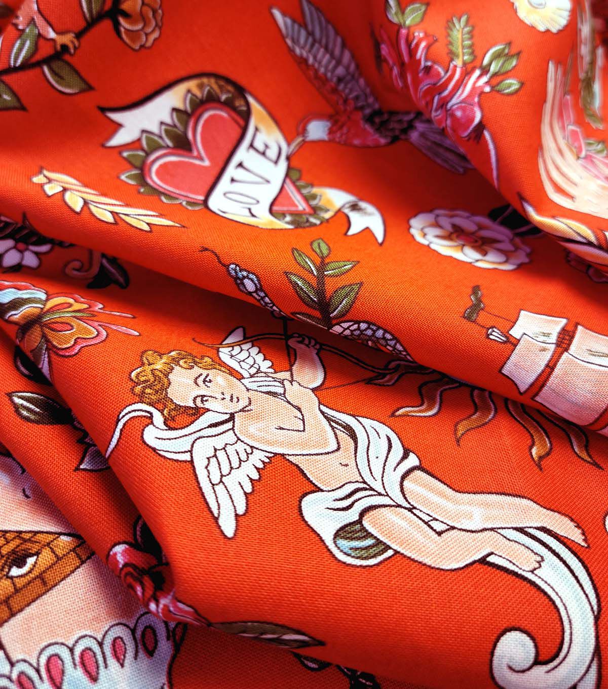 Alexander Henry Red Tell Tale Tattoo Premium Cotton Fabric - Image 3