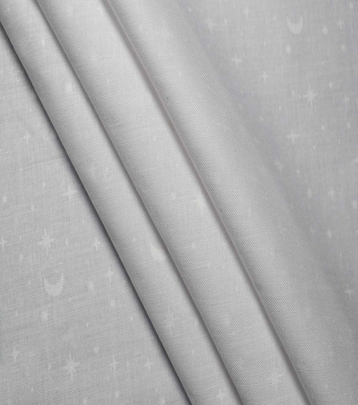 Stars Moons on White Cotton Fabric by Quilter s Showcase - Image 3
