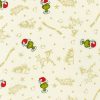 Metallic Merry Grinchmas on Ivory Christmas Cotton Fabric