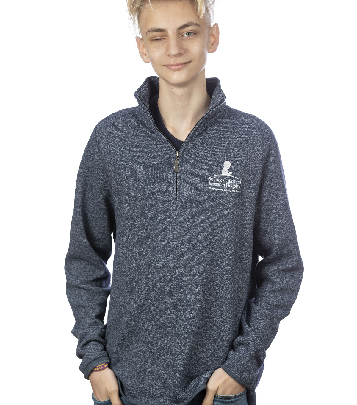 St. Jude Space on Blue Cotton Fabric by Ty - Image 3