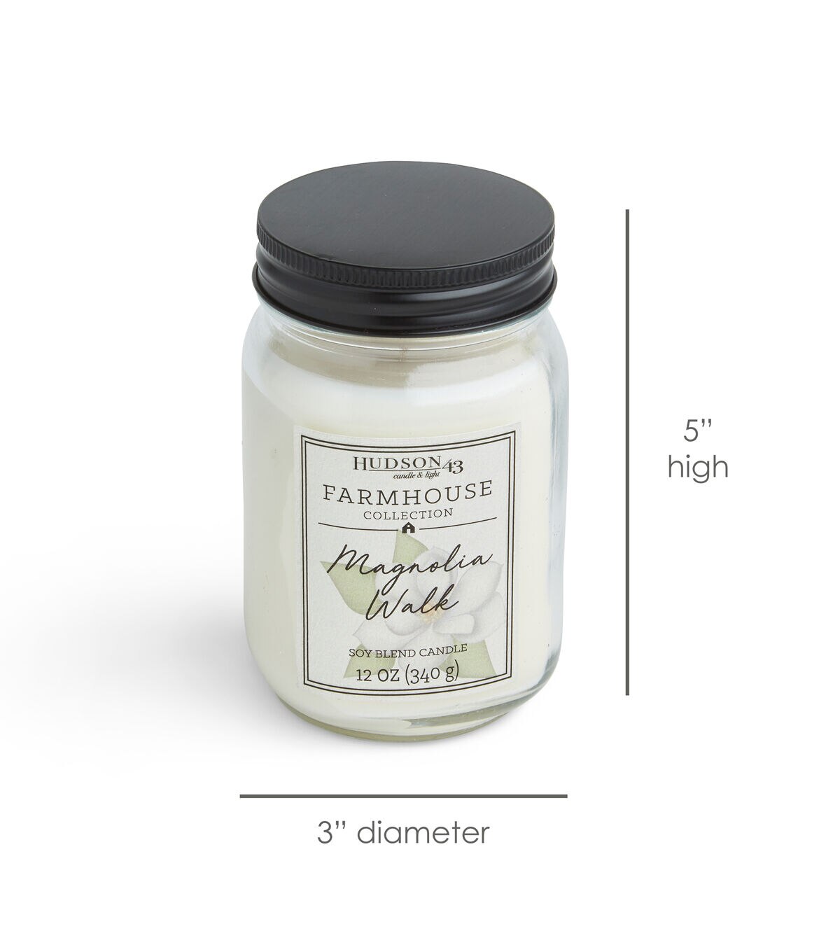 12oz Magnolia Walk Scented Mason Jar Candle by Hudson 43 - Image 3