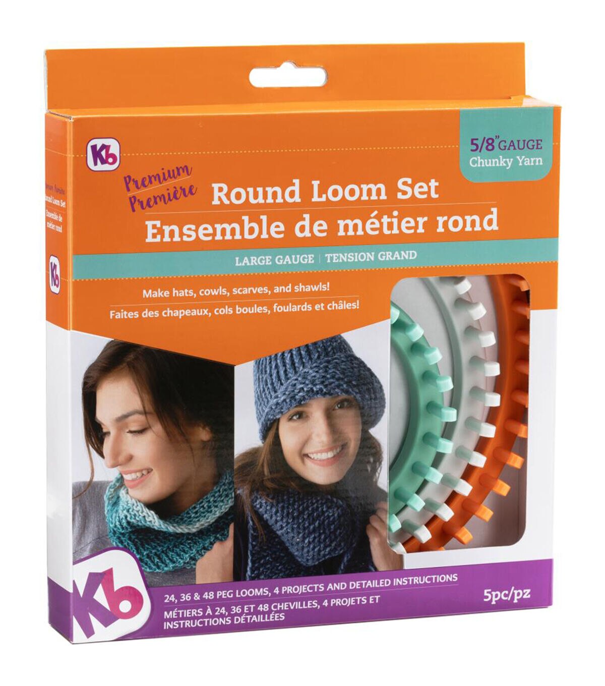 Knitting Board Premium Chunky Yarn Round Loom Set - Image 2