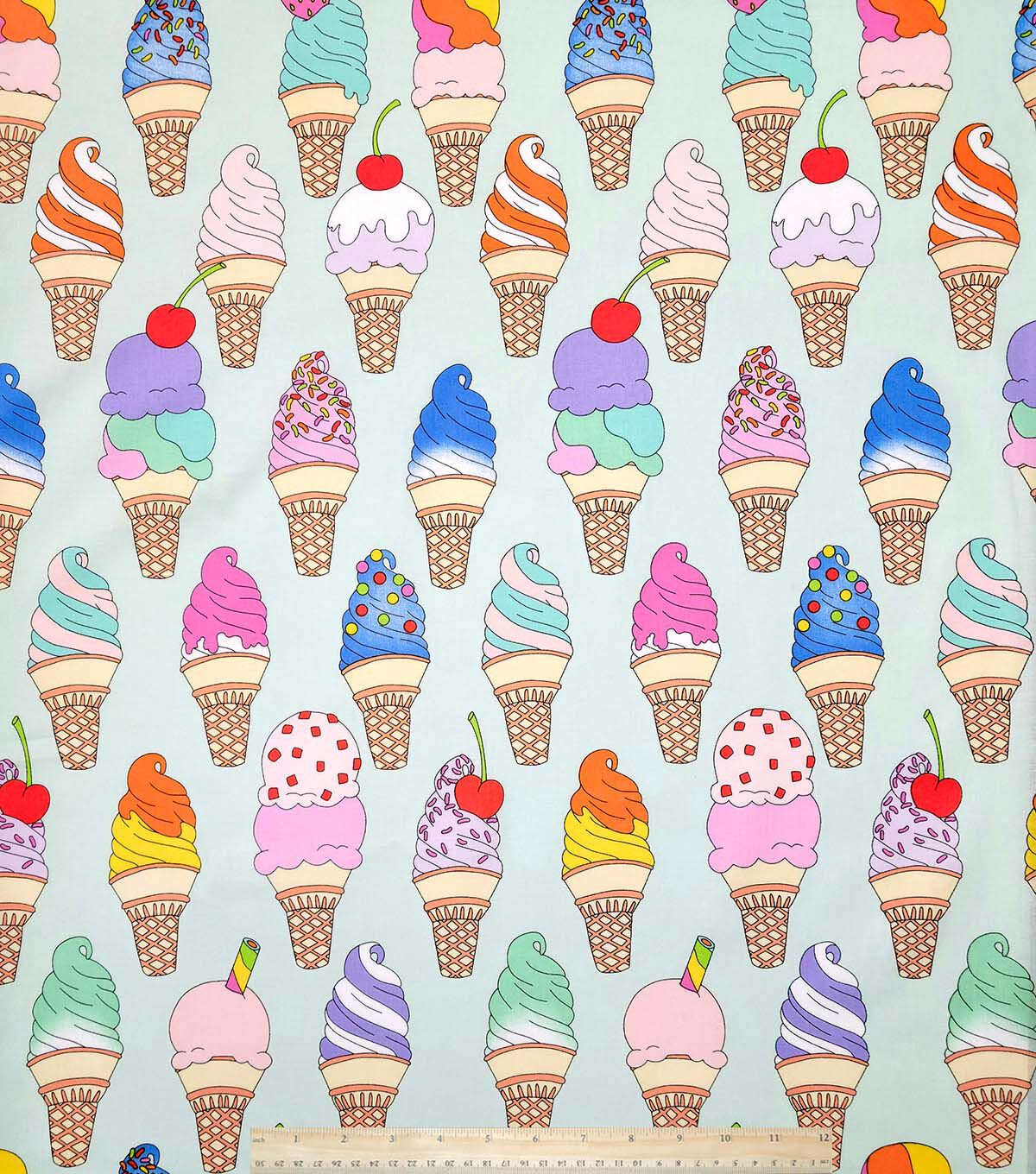 Alexander Henry Soft Serve Ice Cream on Light Blue Premium Cotton Fabric - Image 2