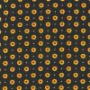 Fall Sunflowers   Dots on Black Cotton Fabric