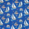 Blue Boats On The Water Novelty Cotton Fabric