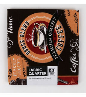 18 x 20 Morning Coffee Novelty Cotton Fabric Quarter 1pc - Image 2