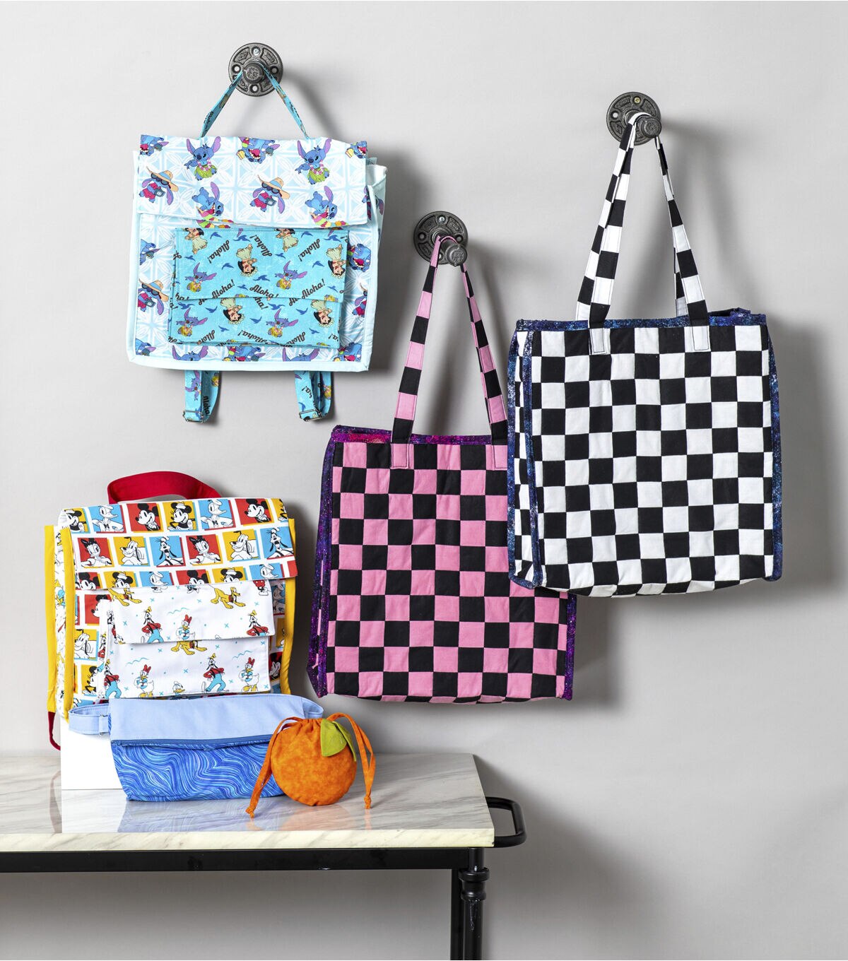 Novelty Cotton Fabric Black White Racing Check - Image 2