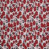 Red Floral   Leaves on White Quilt Cotton Fabric by Quilter s Showcase