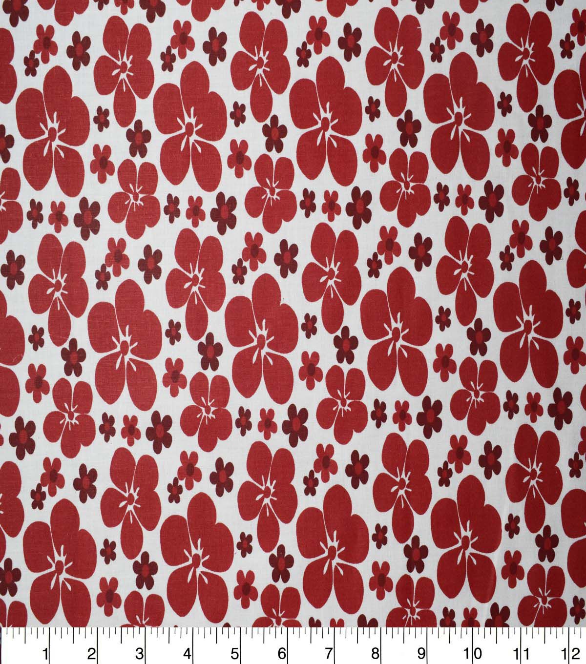 Hibiscus on White Cotton Fabric by Quilter s Showcase - Image 2