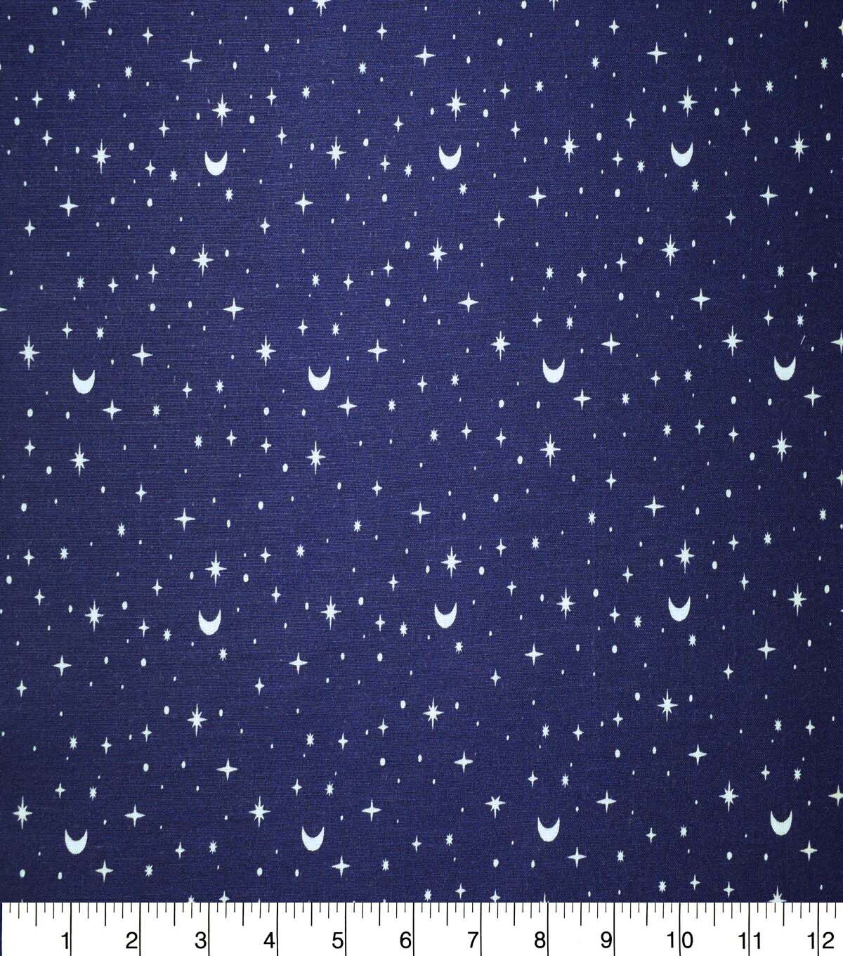 Stars Moons on Navy Cotton Fabric by Quilter s Showcase - Image 2