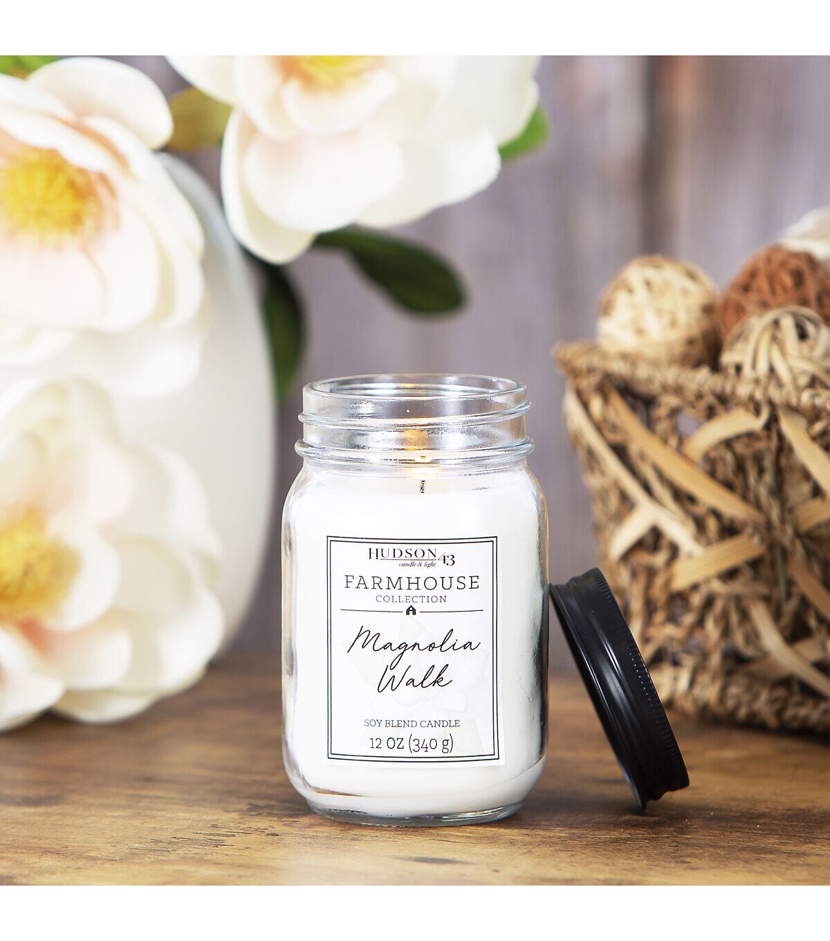 12oz Magnolia Walk Scented Mason Jar Candle by Hudson 43 - Image 5