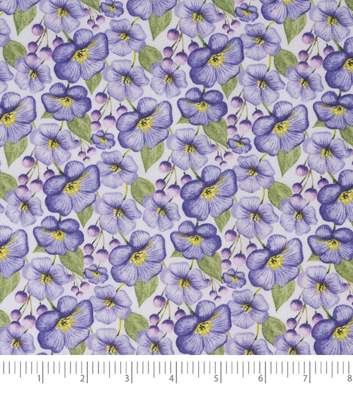 Purple Blooms Leaves Cotton Fabric by Keepsake Calico - Image 3
