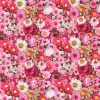 Fabric Traditions Pink   Red Garden Party Floral Premium Cotton Fabric