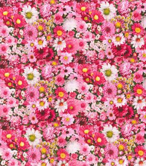 Fabric Traditions Pink Red Garden Party Floral Premium Cotton Fabric