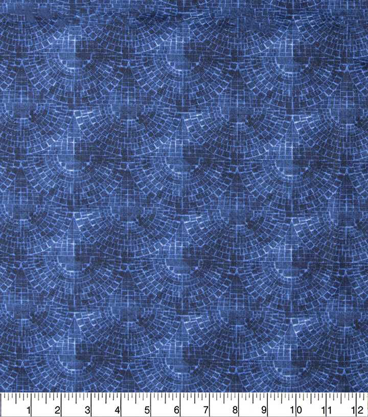 Blue Scalloped Tiles Quilt Cotton Fabric by Keepsake Calico - Image 2