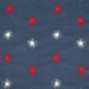 Blue Embroidered Firework Patriotic Cotton Fabric