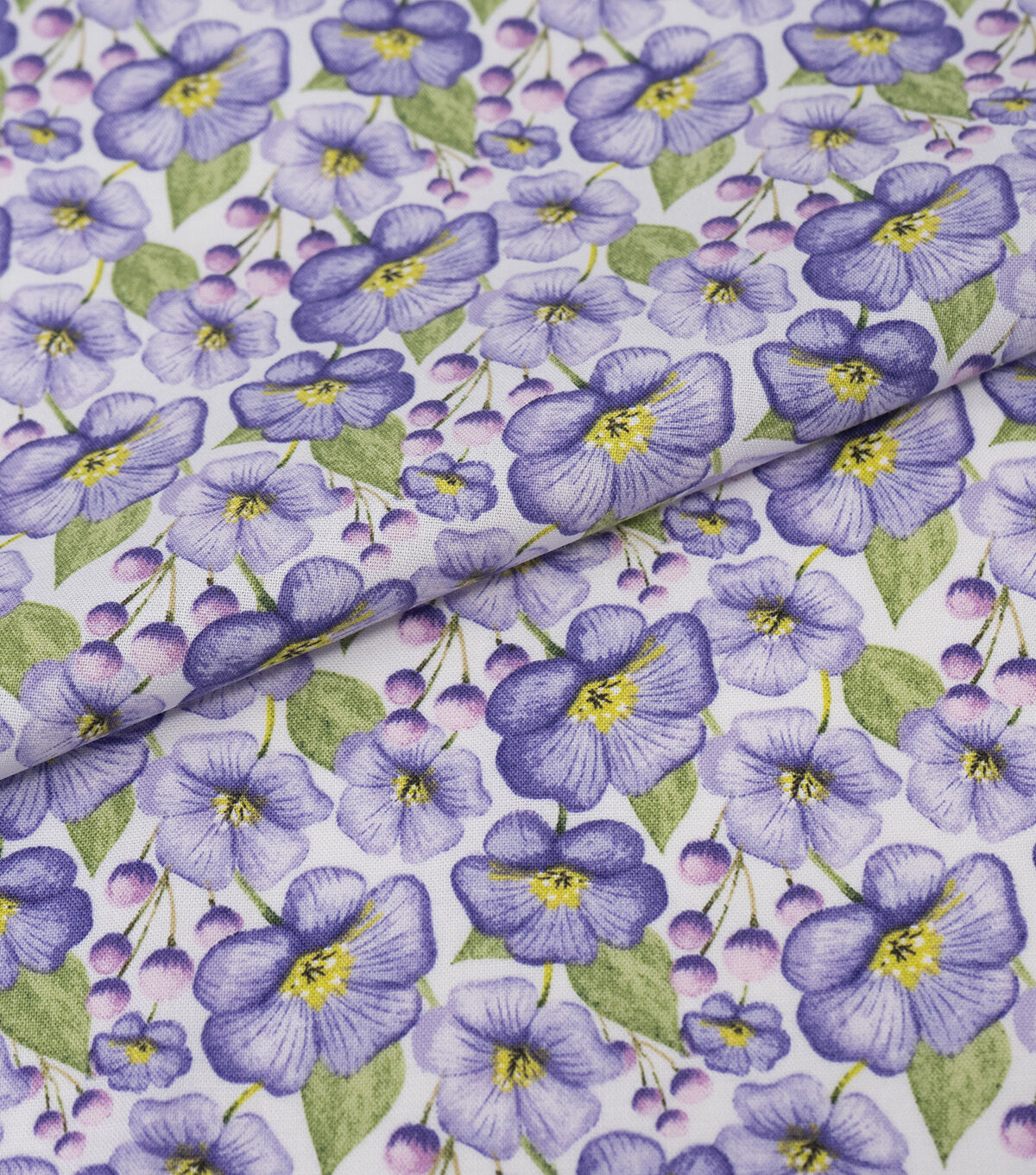 Purple Blooms Leaves Cotton Fabric by Keepsake Calico - Image 2