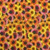 Multicolored Sunflowers Cotton Fabric
