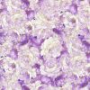 Hi Fashion Purple Garden Floral Packed Premium Metallic Cotton Fabric