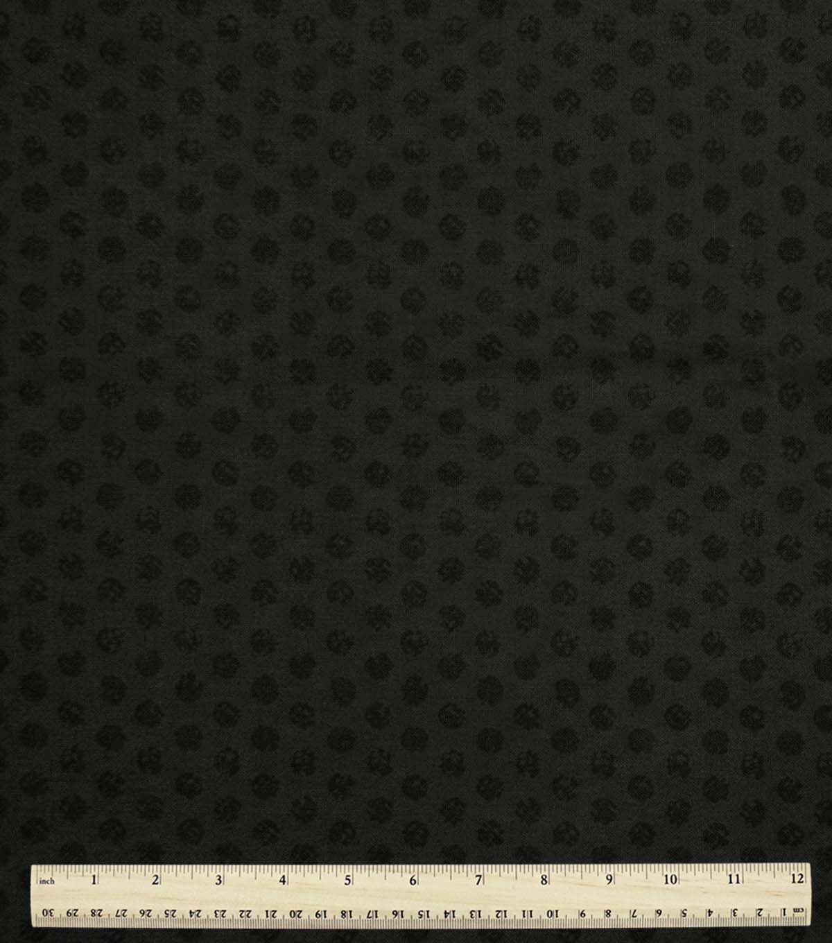 Grunge Dots on Black Cotton Fabric by Keepsake Calico - Image 2