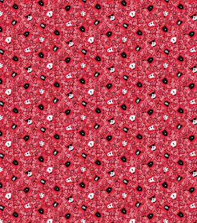 Fabric Traditions Red Dog Bandana Novelty Cotton Fabric