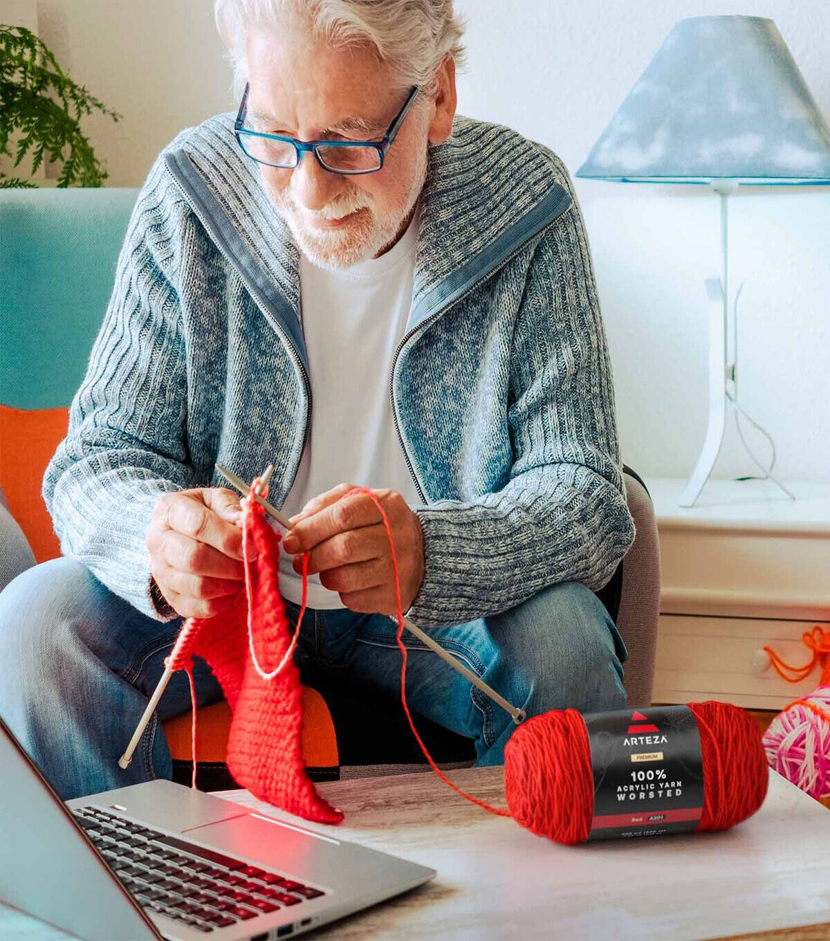 Arteza Premium 359yds Worsted Acrylic Yarn 4 Bundle - Image 7