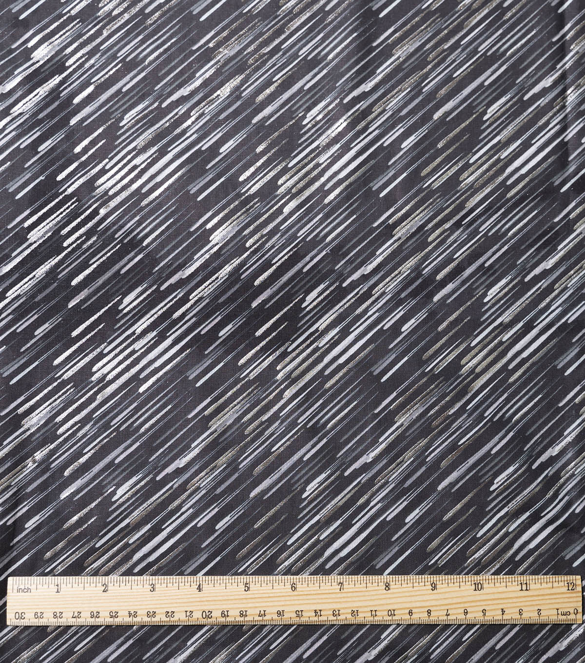 Shooting Stars on Black Quilt Foil Cotton Fabric by Keepsake Calico - Image 2