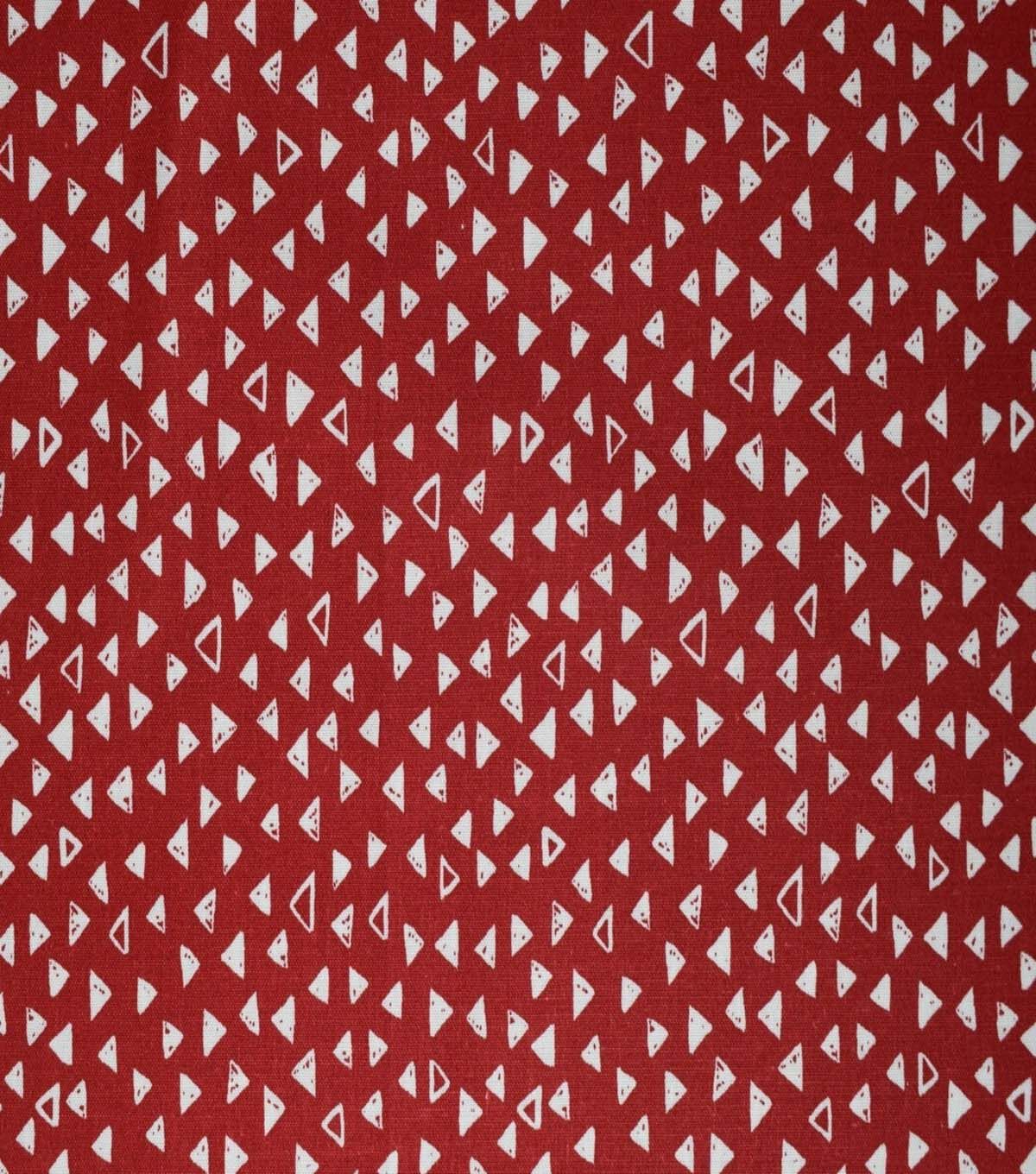 Triangles on Racing Red Cotton Fabric by Quilter s Showcase