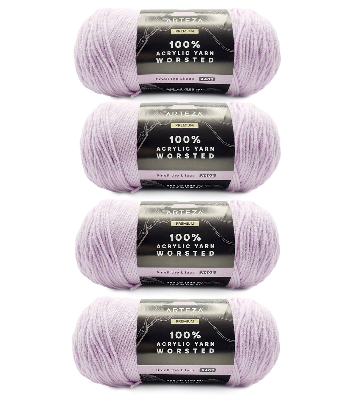 Arteza Premium 359yds Worsted Acrylic Yarn 4 Bundle - Image 3