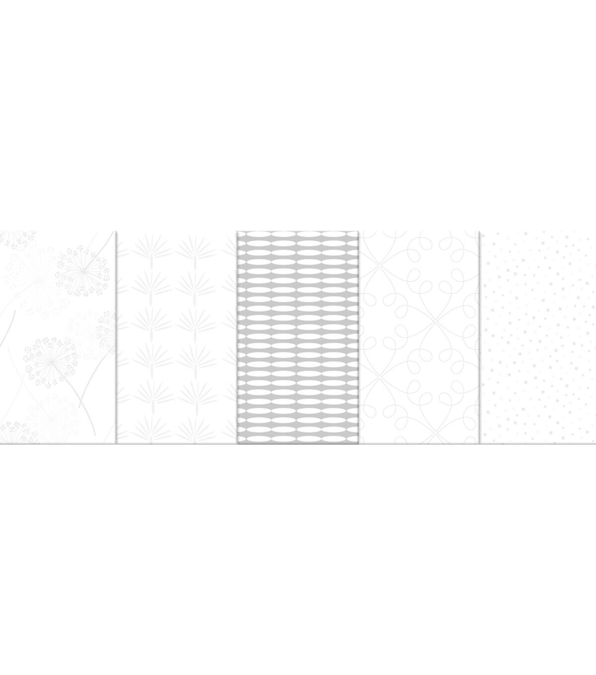 18 x 21 White Glitter Cotton Fabric Quarters 5ct by Keepsake Calico - Image 2