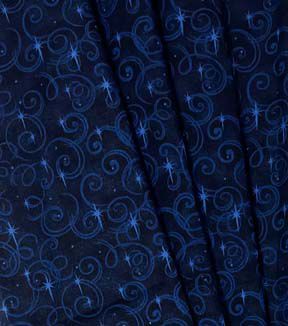 Fabric Traditions Swirls on Navy Cotton Fabric by Keepsake Calico - Image 3