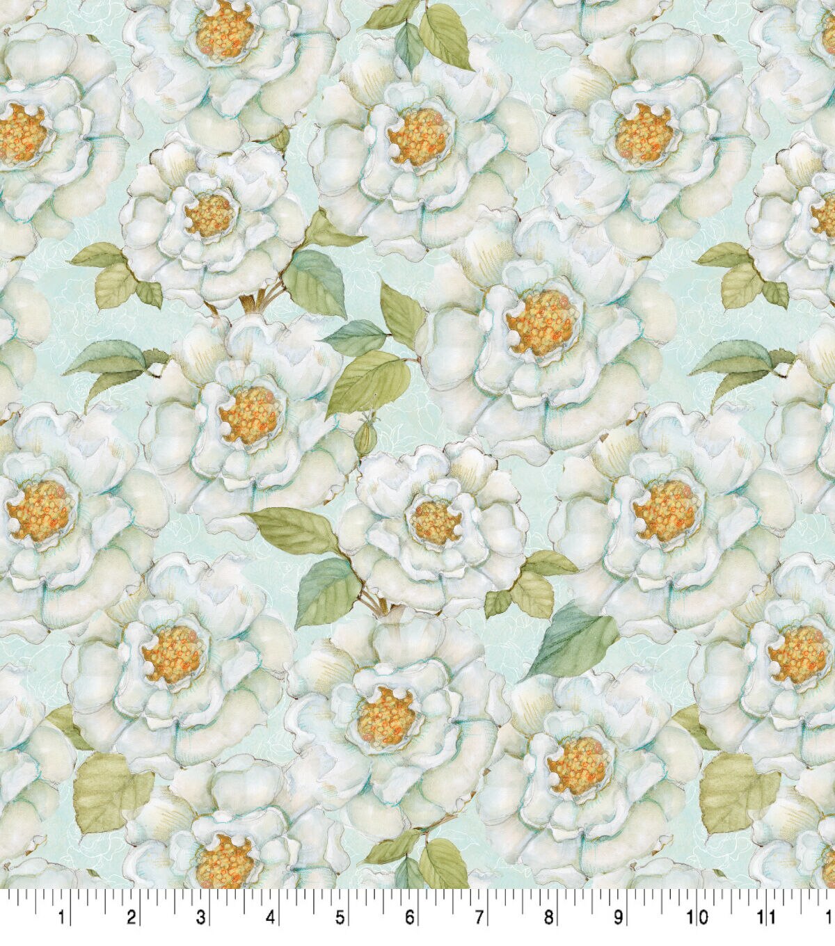 Susan Winget White Camellias Premium Cotton Fabric - Image 2
