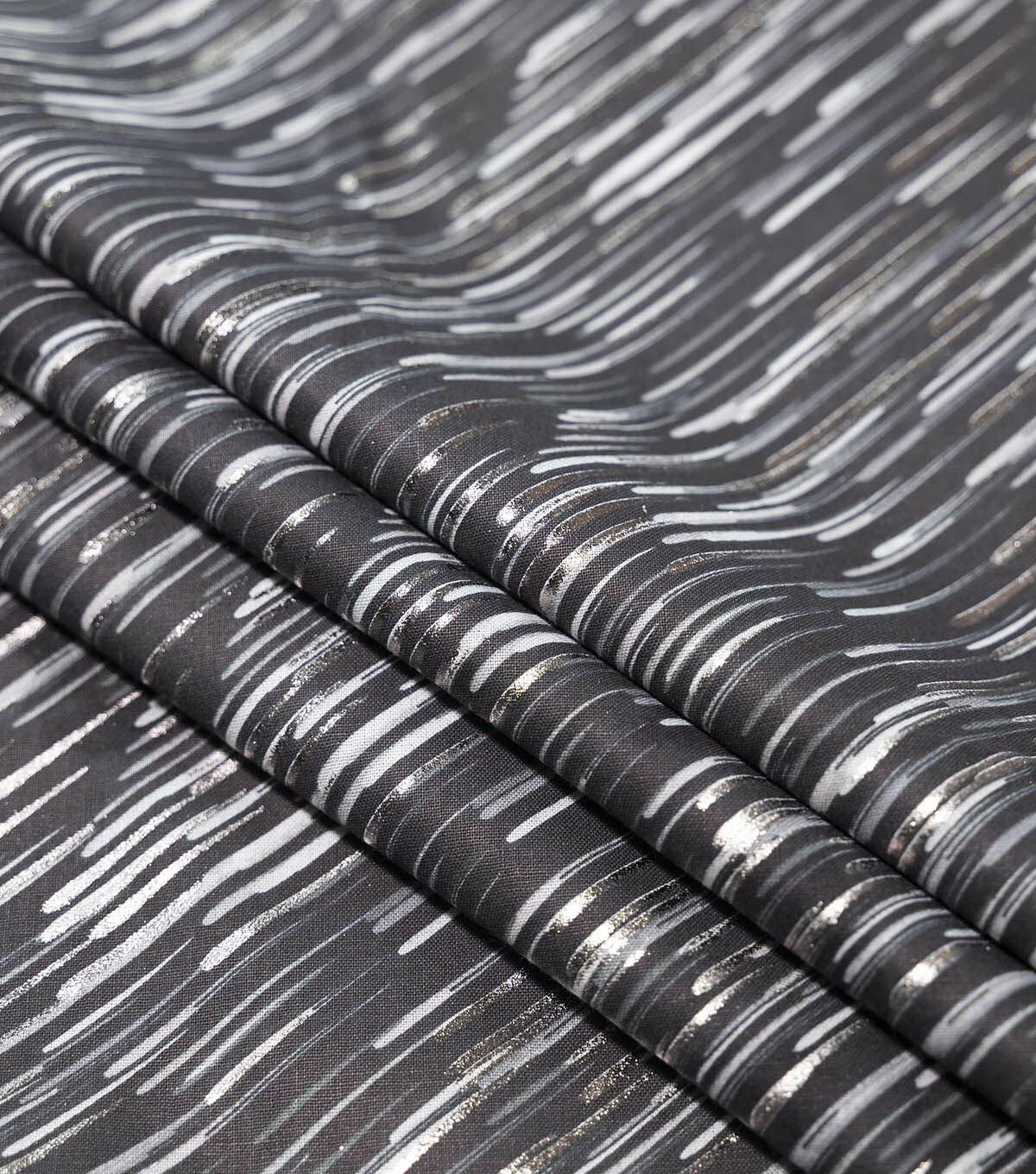 Shooting Stars on Black Quilt Foil Cotton Fabric by Keepsake Calico - Image 3