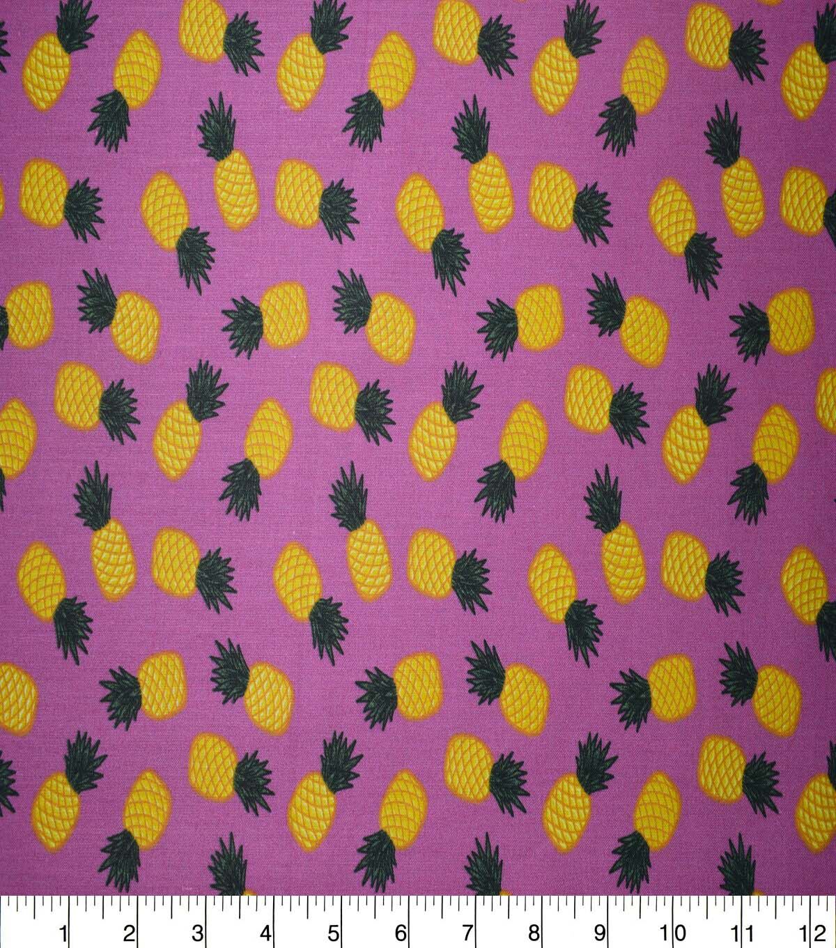 Pineapples on Pink Cotton Fabric by Quilter s Showcase - Image 2