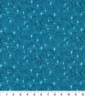Fabric Traditions Swirls on Turquoise Cotton Fabric by Keepsake Calico - Image 2