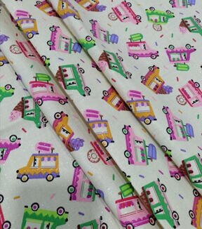 Sweet Treat Food Trucks Novelty Glitter Cotton Fabric - Image 3