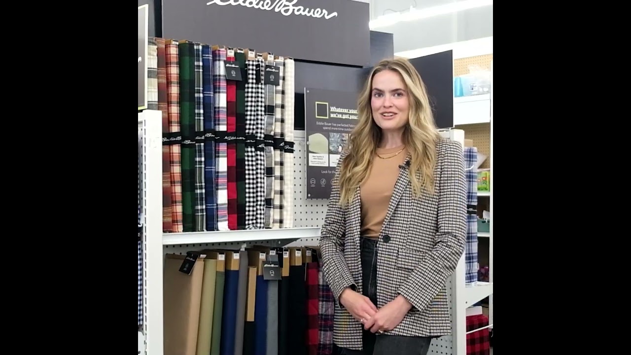 Eddie Bauer Cream Gingham Check Yarn Dyed Cotton Fabric