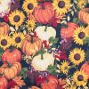 Bountiful Harvest Fall Print Metallic Cotton Fabric