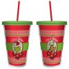 16oz Grinch Ugly Sweater Acrylic Cups With Straw 1ct