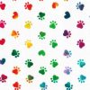 Novelty Cotton Fabric Tie Dye Paws White