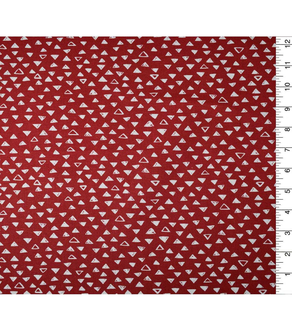 Triangles on Racing Red Cotton Fabric by Quilter s Showcase - Image 2