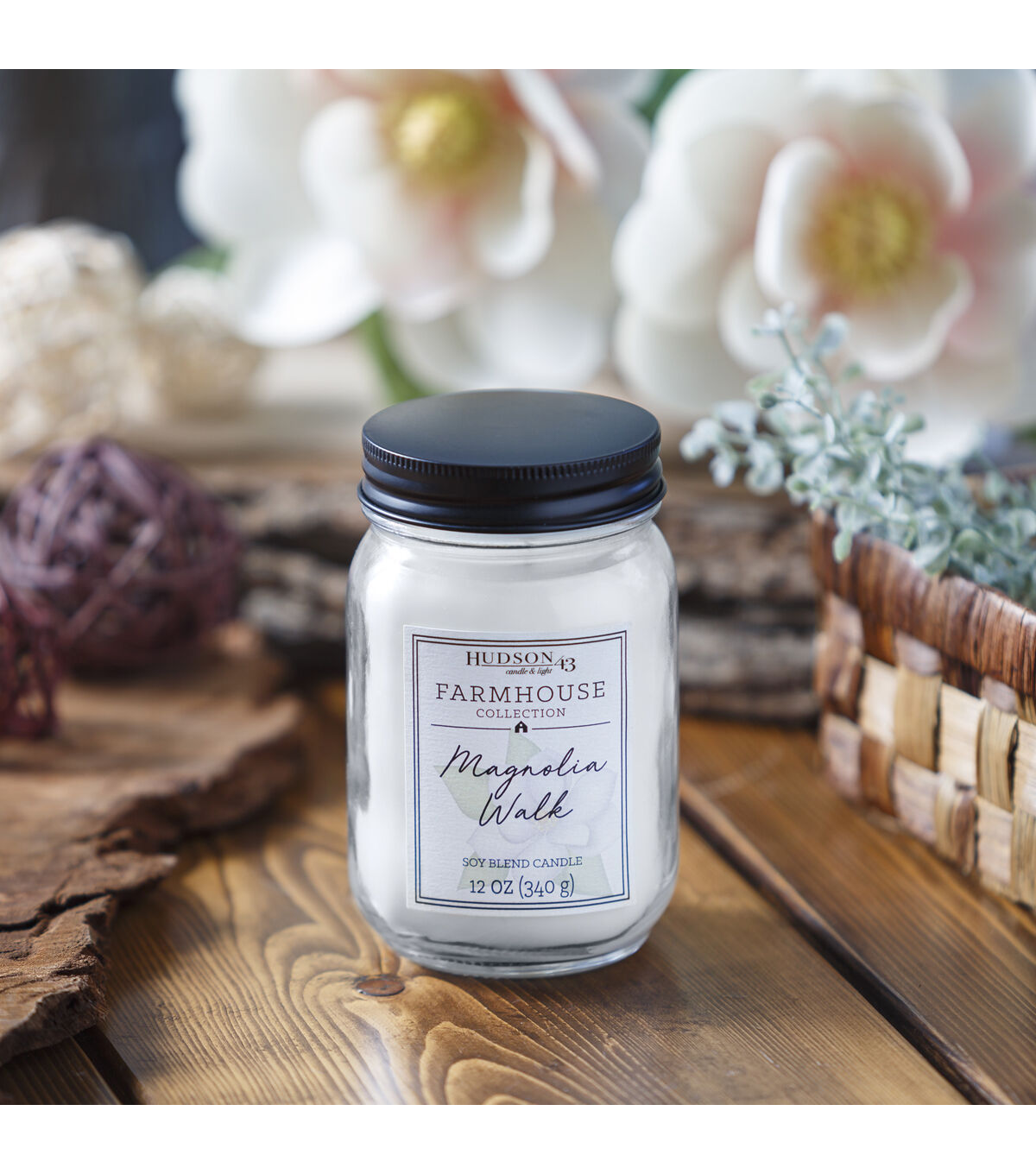 12oz Magnolia Walk Scented Mason Jar Candle by Hudson 43 - Image 4